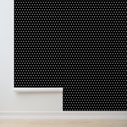 Simple Black and White Dots Pattern Wallpaper