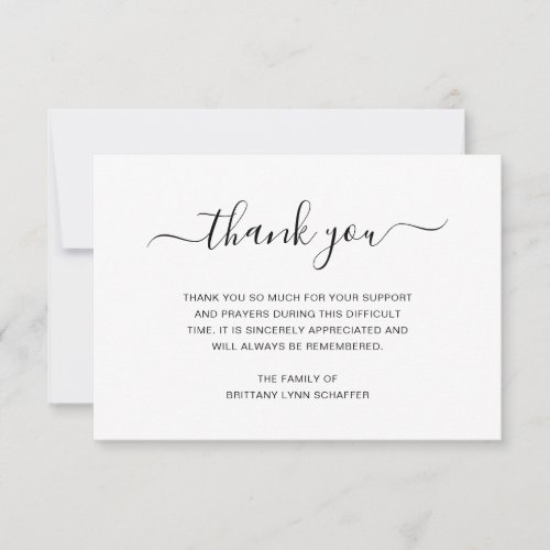 Simple Black and White Elegant Funeral Sympathy