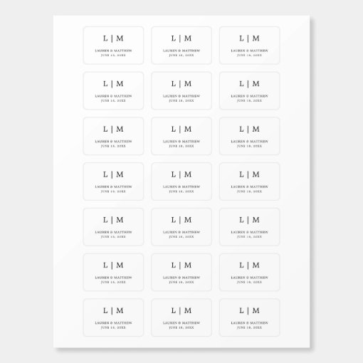 Simple Black And White Elegant Monogram Wedding Matchboxes | Zazzle