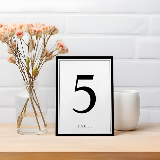Simple Black and White Elegant Table Number (Creator Uploaded)