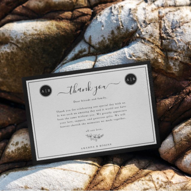 Simple Black and White Elegant  Thank You Card (Creator Uploaded)