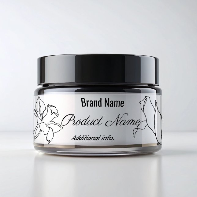 Simple Black And White Elegant  Water Bottle Label (Creator Uploaded)