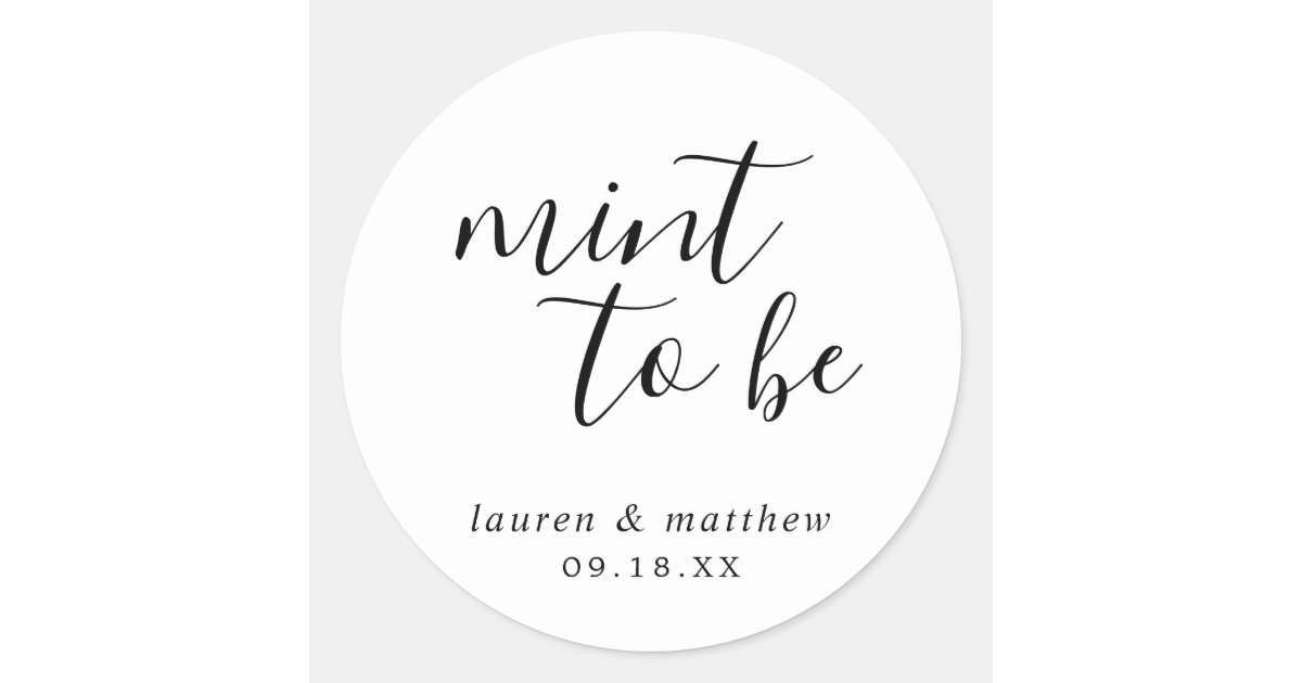 Simple Black and White Elegant Wedding Classic Round Sticker | Zazzle