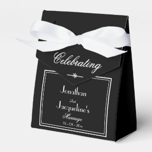 Simple Black And White Elegant Wedding Favor Boxes