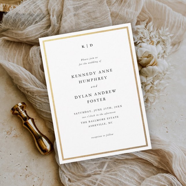 Simple Black and White Elegant Wedding Invitation (Creator Uploaded)