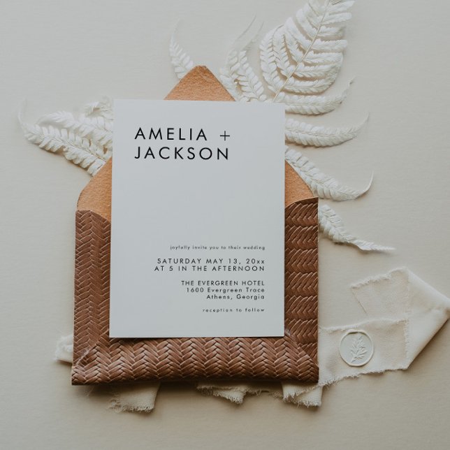 Simple Black And White Elegant Wedding Invitation (Creator Uploaded)