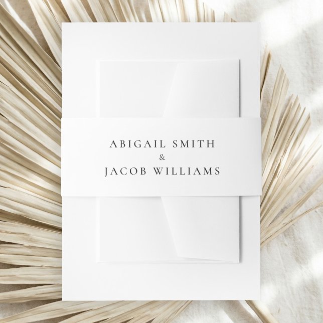 Simple Black and White Elegant Wedding Invitation Belly Band (Creator Uploaded)