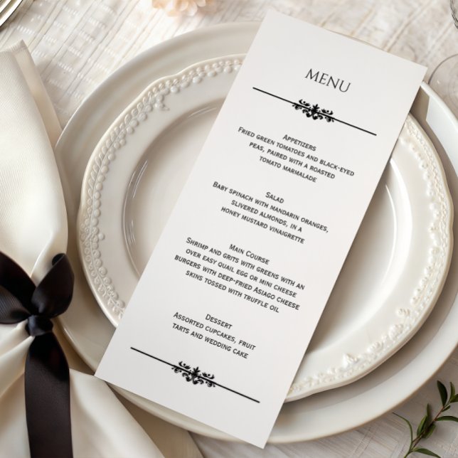 Simple Black and White Elegant Wedding | Menu (Creator Uploaded)