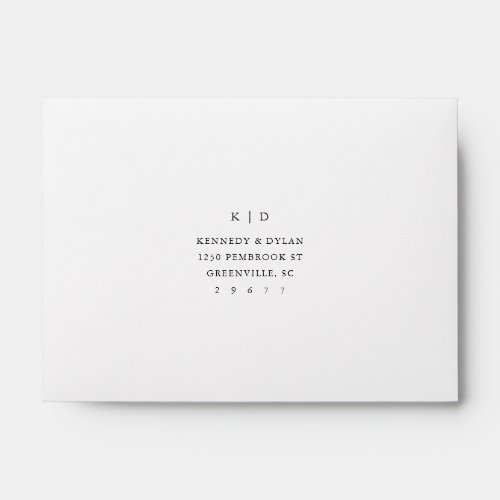 Simple Black and White Elegant Wedding RSVP Envelope