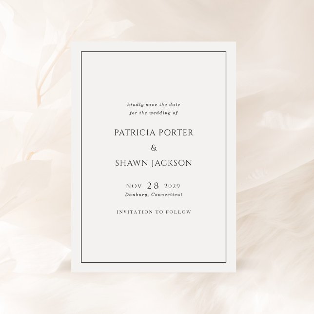 Simple Black and White Elegant Wedding Save The Date (Creator Uploaded)