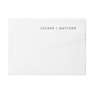 Simple Black and White Elegant Wedding Wrap Around Label