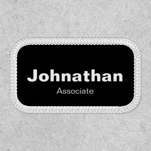 Simple Black and White Employee Name and Job Title Patch