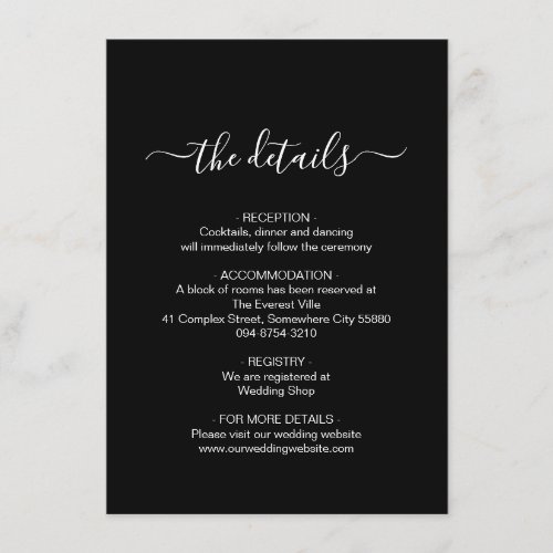 Simple Black and White Enclosure Card