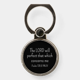 Simple Black and White Faith in God Bible Verse Phone Ring Stand