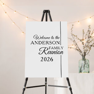Simple Black and White Family Reunion Modern Foam Board