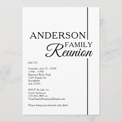 Simple Black and White Family Reunion Modern