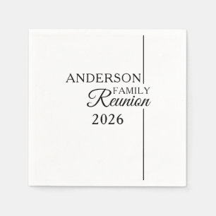 Simple Black and White Family Reunion Modern Napkins