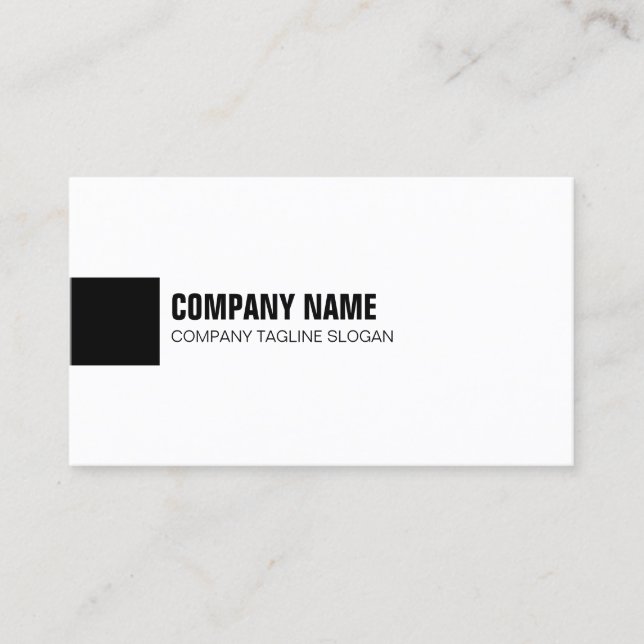 Simple black and white geometric design business card (Front)
