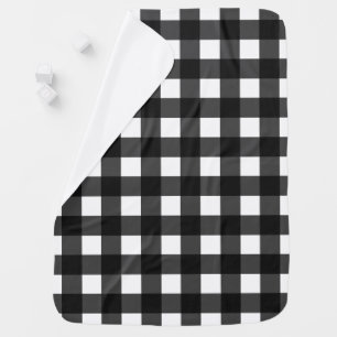 Simple Black and White Gingham Baby Blanket