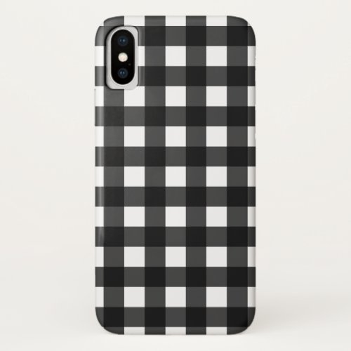 Simple Black and White Gingham iPhone X Case