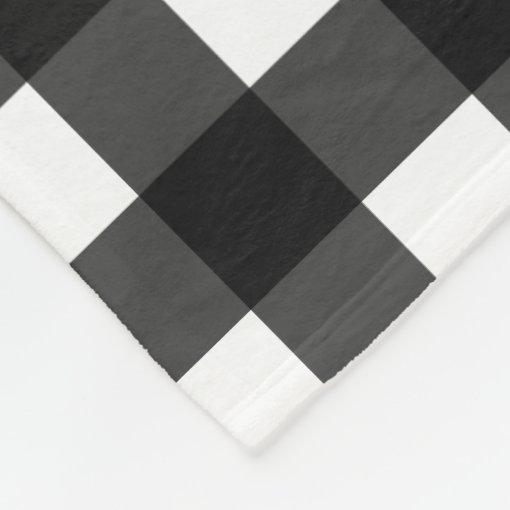 Simple Black and White Gingham Fleece Blanket Zazzle