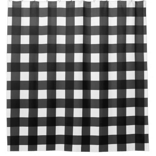 Simple Black and White Gingham Shower Curtain Zazzle