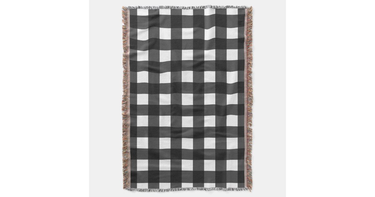 Simple Black and White Gingham Throw Blanket Zazzle