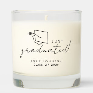 Simple Black and White Graduation Candle Gift