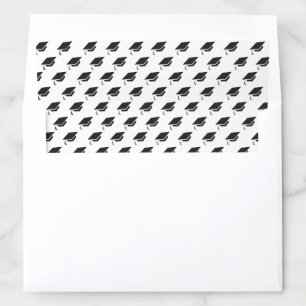Simple Black and White Graduation Cap Pattern Envelope Liner