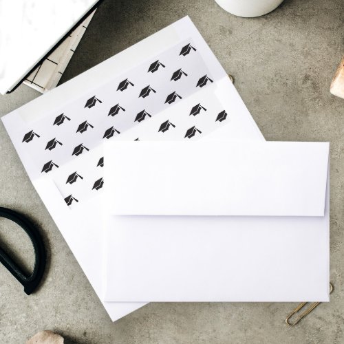 Simple Black and White Graduation  Envelope Liner