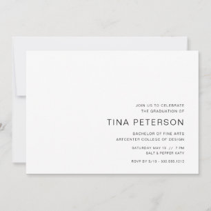 Simple Black and White Graduation Party Invitation