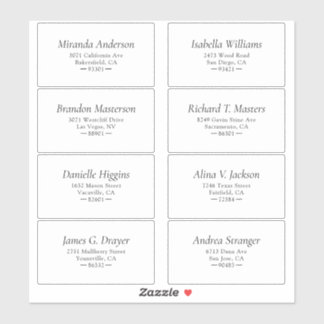 Simple Black and White Guest Address Label