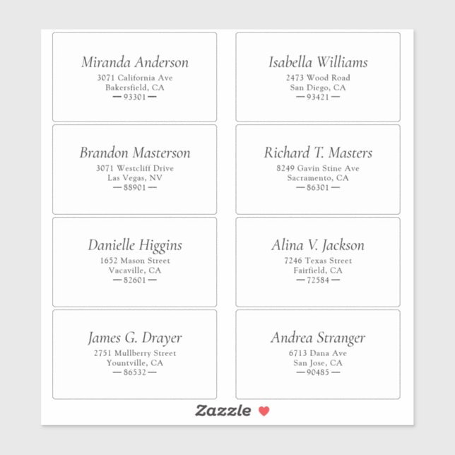 Simple Black and White Guest Address Label (Sheet)