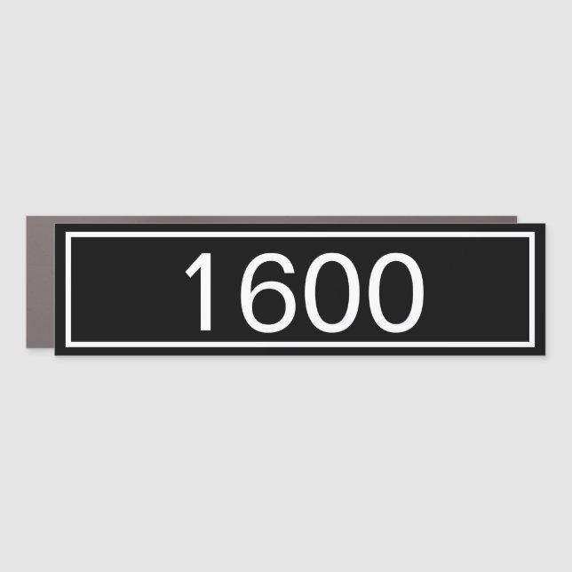 Simple Black and White House Number Mailbox Decal (Front)