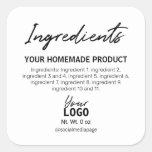 Simple Black And White Ingredient Labels at Zazzle