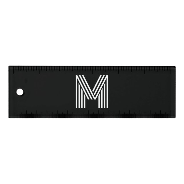 Simple Black and White Initial Ruler (Front)