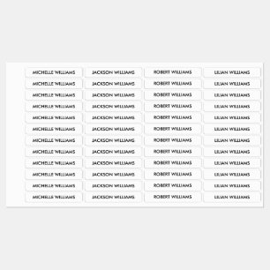 Simple Black and White Kids Name Labels