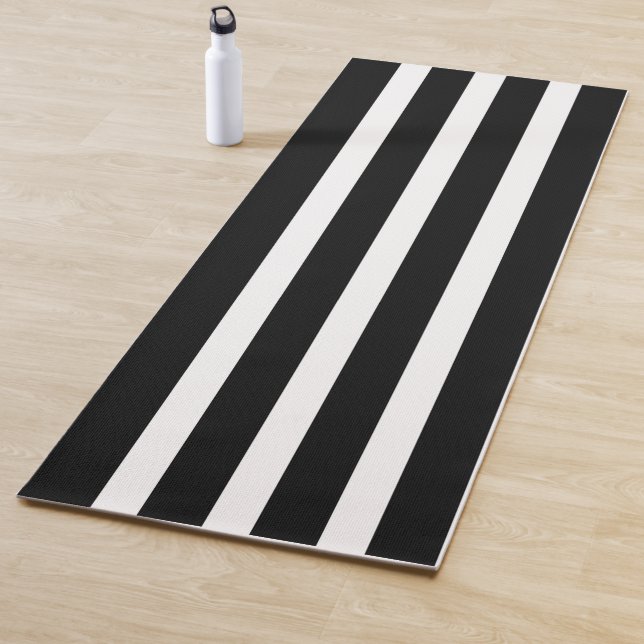 Simple Black And White Lines Yoga Mat (In Situ)