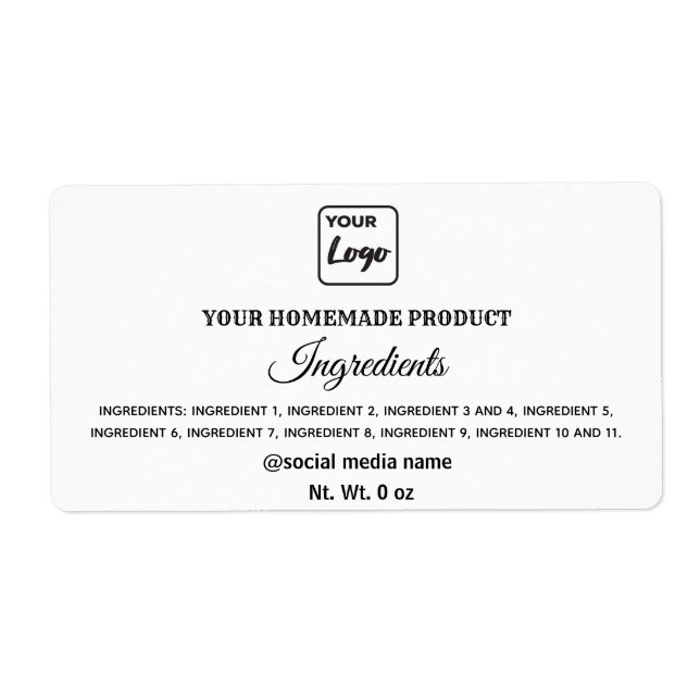Simple black and white logo ingredients square sti label (Front)