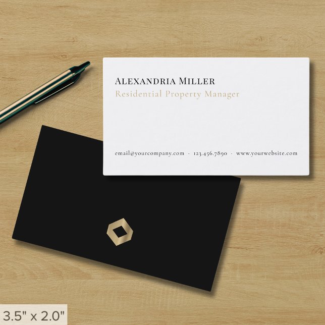 Simple Black and White Luxury  Business Card (Creator Uploaded)