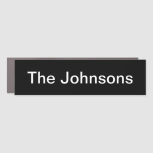 Simple Black and White Mailbox Name Plate Magnet