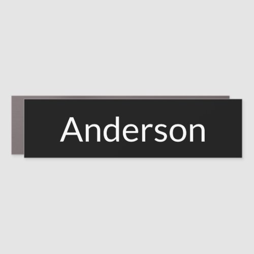 Simple Black and White Mailbox Nameplate Magnet