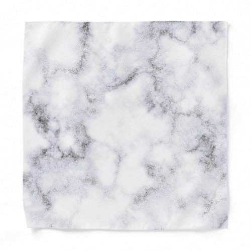 Simple Black and White Marble Design  Bandana