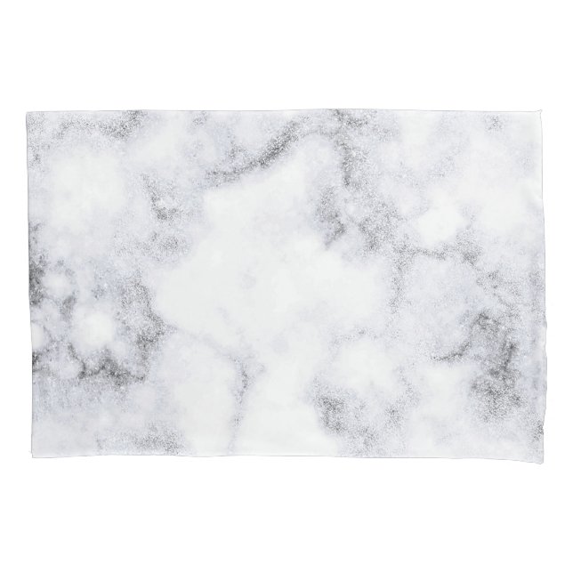 Simple Black and White Marble Design | Pillow Case (Front-Left)
