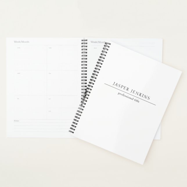 Simple Black and White Minimal Modern Planner (Display)
