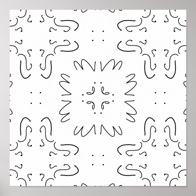 simple black and white minimal pattern poster (Front)