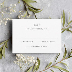 Simple Black and White Minimal Wedding RSVP Card