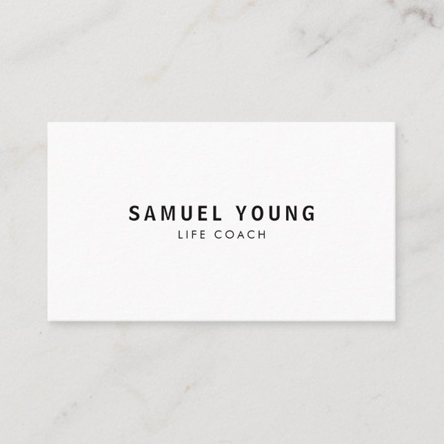 Simple Black and White Minimalist Business Card (Front)