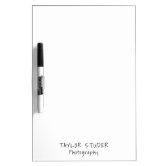 Plain Black White Professional Minimalist Name Dry Erase Board