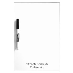 Simple Black and White Minimalist Name Dry Erase Board
